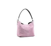 Kitise Women's Bright Colour Multi-Compartments Italian Genuile Suede Small Tote Bag in Pink