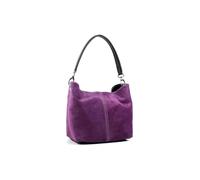 Kitise Women's Bright Colour Multi-Compartments Italian Genuile Suede Small Tote Bag in Purple