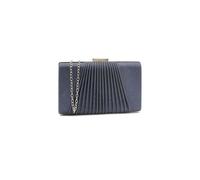 Kitise Women's Center Pletead Hard Case Shiny Glitter Clutch Evening Bag in Blue Kitise Blue One Size