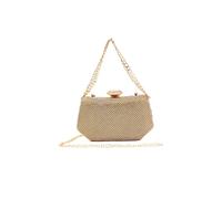Kitise Women's Chain Handle Hexagon Shape Shiny Clutch Bag with Chain Strap in Gold