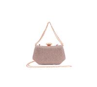 Kitise Women's Chain Handle Hexagon Shape Shiny Clutch Bag with Chain Strap in Rose Gold