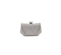 Kitise Women's Chain Handle Hexagon Shape Shiny Clutch Bag with Chain Strap in Silver