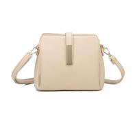 Kitise Women's Chic Crossbody Bag with Gold Accent & Adjustable Strap in Beige