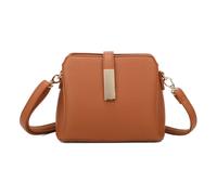 Kitise Women's Chic Crossbody Bag with Gold Accent & Adjustable Strap in Brown