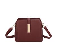 Kitise Women's Chic Crossbody Bag with Gold Accent & Adjustable Strap in Wine
