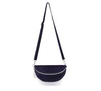 Kitise Women's Classic Design Adjustable Strap Handmade Zippered Pouch Italian Suede Leather Crossbody Sling Bag (Navy)