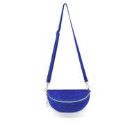 Kitise Women's Classic Design Adjustable Strap Handmade Zippered Pouch Italian Suede Leather Crossbody Sling Bag (Royal Blue)