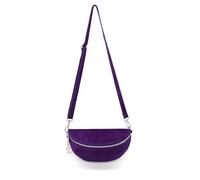 Kitise Women's Classic Design Adjustable Strap Handmade Zippered Pouch Italian Suede Leather Crossbody Sling Bag (Purple)