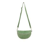 Kitise Women's Classic Design Bum Bag Style Italian Pouch Suede Leather Crossbody Sling Bag in Green