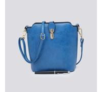 Kitise Women's Classic Small Push Bucklet Crossbody Bag Messenger Bag in Blue Kitise Blue One Size