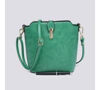 Kitise Women's Classic Small Push Bucklet Crossbody Bag Messenger Bag in Jade
