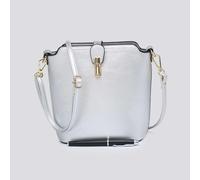 Kitise Women's Classic Small Push Bucklet Crossbody Bag Messenger Bag in Silver Kitise Silver One Size