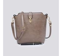 Kitise Women's Classic Small Push Bucklet Crossbody Bag Messenger Bag in Taupe Kitise Taupe One Size
