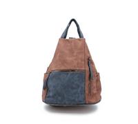 Kitise Women's Convertible Dual-Tone Fuax Suede Multi pockets Backpack Shoulder Bag in Brown Kitise Brown One Size