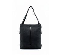 Kitise Women's Convertible Dual Type Strap Fuax Suede Shoulder Bag Backpack in Black