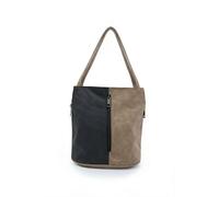 Kitise Women's Convertible Dual Type Strap Fuax Suede Shoulder Bag Backpack in Khaki