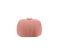 Kitise Women's Diamante Crystal Clasp Pleated Shell Clutch Evening Bag in Rose Gold