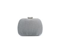 Kitise Women's Diamante Crystal Clasp Pleated Shell Clutch Evening Bag in Silver Kitise Silver One Size