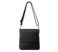 Kitise Women's Double Front Pockets Pebbled Leather Flap Crossbody Bag in Black Kitise Black One Size