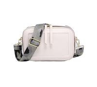 Kitise Women's Double Ribbon Zip Compartments Small Crossbody Bag With Canvas Strap in Cream Kitise Cream One Size
