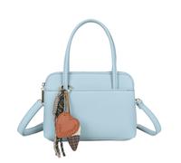 Kitise Women's Double Zip Top Handle Heart Charm Crossbody Shoulder Handbag in Blue Kitise Blue One Size