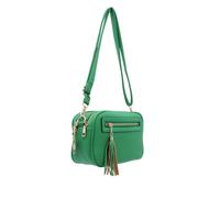 Kitise Women's Dual Zipper Tassel Charm Crossbody Camera Bag in Green