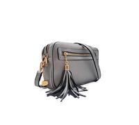 Kitise Women's Dual Zipper Tassel Charm Crossbody Camera Bag in Metallic Silver Kitise Metallic Silver One Size