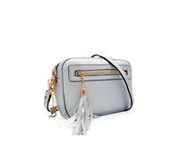 Kitise Women's Dual Zipper Tassel Charm Crossbody Camera Bag in Silver Kitise Silver One Size