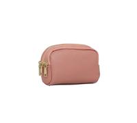 Kitise Women's Durable Genuine Leather Three Zippered Compartments Pouch Purse in Pink Kitise Pink One Size