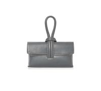 Kitise Women's Elegant Italian Leather Tie Closure Clutch Crossbody Bag with Long Strap in Dark Grey Kitise Dark Grey One Size