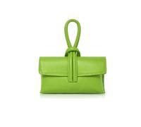 Kitise Women's Elegant Italian Leather Tie Closure Clutch Crossbody Bag with Long Strap in Green