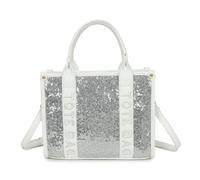 Kitise Women's Elegant Sequin Pu Leather Tote Crossbody Handbag In White White One Size
