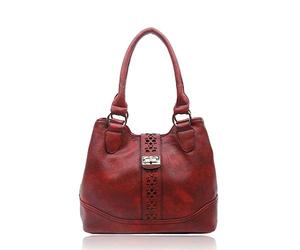 Kitise Women's Elegant Soft Faux Leather Doubel Compartment Fashion Handbag Tote Shopper Hobo Bag With Laser Cut Embelishement