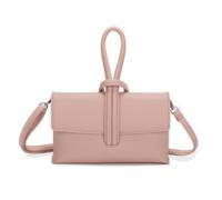 Kitise Women's Elegant Tie Closure Faux Leather Clutch Crossbody Bag in Pink