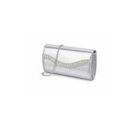 Kitise Women's Envelope Clutch Evening Bag with Rhinestone Trim & Flap Closure in Silver