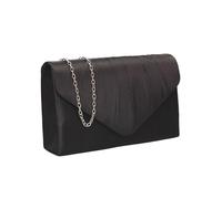 Kitise Women's Envelope V Shape Satin Pleated Clutch Bag in Black Kitise Black One Size
