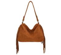 Kitise Women's Faux Suede Fringed Hobo Braided Shoulder Crossbody Bag in Tan