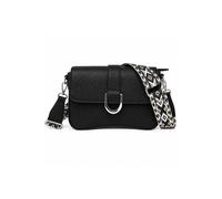 Kitise Women's Flap Crossbody Bag with Wide Canvas Shoulder Strap in Black Kitise Black One Size