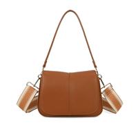 Kitise Women's Flap Crossbody Messenger Bag Adjustable Wide Strap Saddle Shape in Brown Kitise Brown One Size