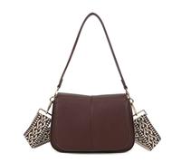 Kitise Women's Flap Crossbody Messenger Bag Adjustable Wide Strap Saddle Shape in Dark Brown Kitise Dark Brown One Size