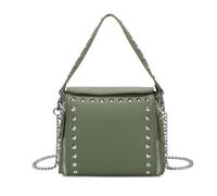 Kitise Women's Flap Zip Closure Studded Crossbody Handbag in Dark Green