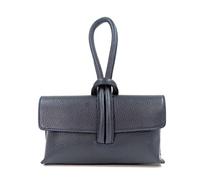 Kitise Women's Flat Tie Bright Colour Made In Italy Fashion Genuine Leather Small Lightweight Across body Clutch Bag Shoulder Handbag-DARK GREY
