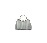Kitise Women's Floral Handle Pleated Satin Evening Clutch Bag in Silver