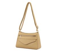 Kitise Women's Front Zip Multi-compartments Crossbody Shoulder Bag in Light Brown