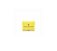 Kitise Women's Genuine Italian Real Leather Compact Coin Holder Purse Bag in Bright Yellow Kitise Bright Yellow One Size
