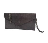 Kitise Women's Genuine Italian Suede Envelope Style Cluth Bag Purse Flat Messenger Handbag in Dark Grey Kitise Dark Grey One Size