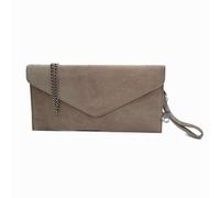 Kitise Women's Genuine Italian Suede Envelope Style Cluth Bag Purse Flat Messenger Handbag in Khaki Kitise Khaki One Size