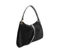 Kitise Women's Genuine Italian Suede Leather Stylish Small Shoulder Bag With Detachable Strap in Black Kitise Black One Size