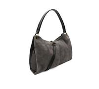 Kitise Women's Genuine Italian Suede Leather Stylish Small Shoulder Bag With Detachable Strap in Dark Grey Kitise Dark Grey One Size