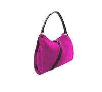 Kitise Women's Genuine Italian Suede Leather Stylish Small Shoulder Bag With Detachable Strap in Fuchsia Kitise Fuchsia One Size